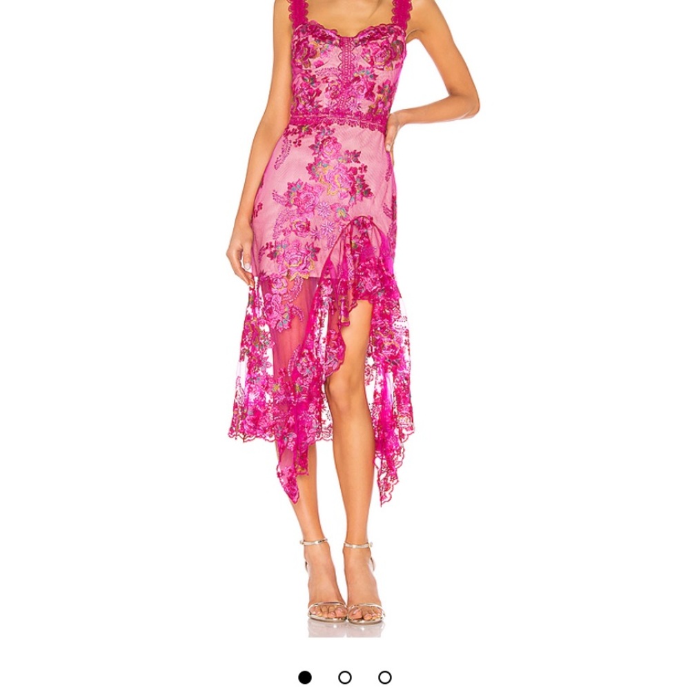 Bronx and Banco Eva midi Dress in Fuchsia